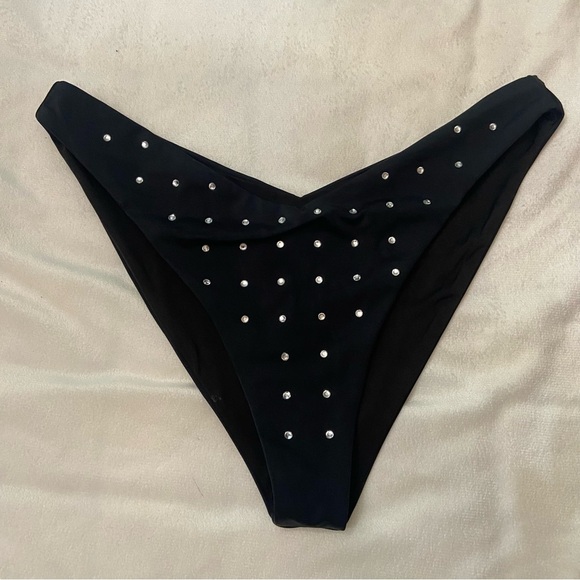 New! Beach Riot Vanessa Crystal Bottom in Black 3768 - Picture 2 of 8